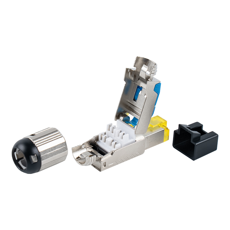 Penyambung RJ45 Tanpa Alat Cat6A (dengan penutup plastik)RJ-G70S-C6A Penyambung RJ45 Tanpa Alat Cat6A (dengan penutup plastik)RJ-G70S-C6A