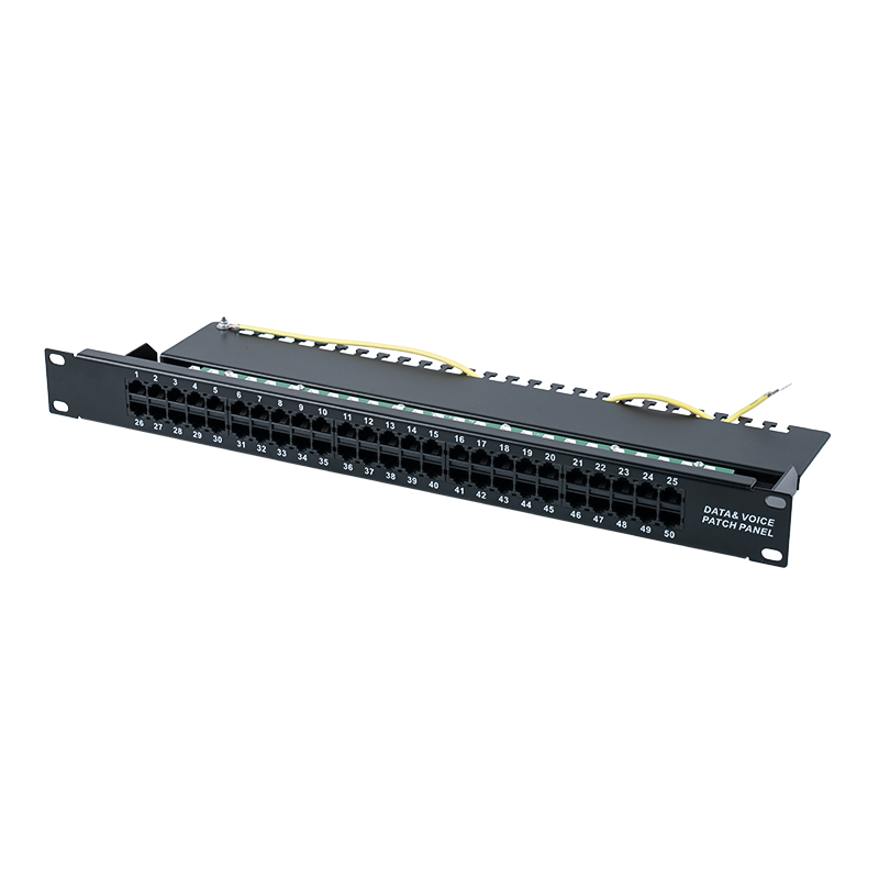 Kategori 3 Panel tampalan suara 19-inci 1U 8P 8C 50-port (KRONE IDC) SP-3208K50-C3