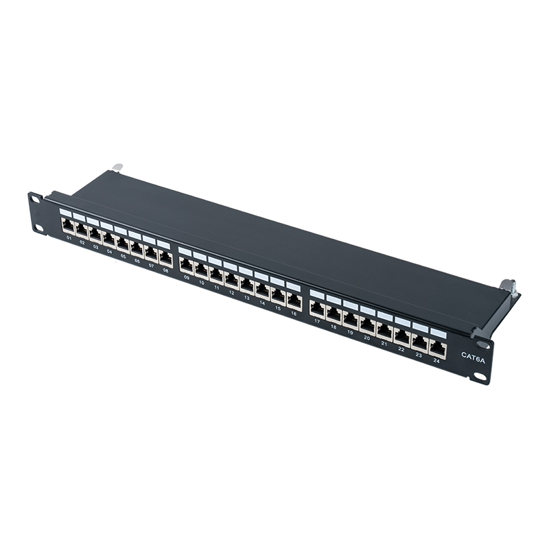 Kategori 6 Panel tampalan 24 port 1U terlindung 19 inci SP-3217SK24-C6A