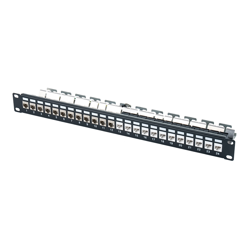 Rak kosong terlindung 1U 24-port 19-inci (dengan kad digital) SP-3245S-24P Rak kosong terlindung 1U 24-port 19-inci (dengan kad digital) SP-3245S-24P