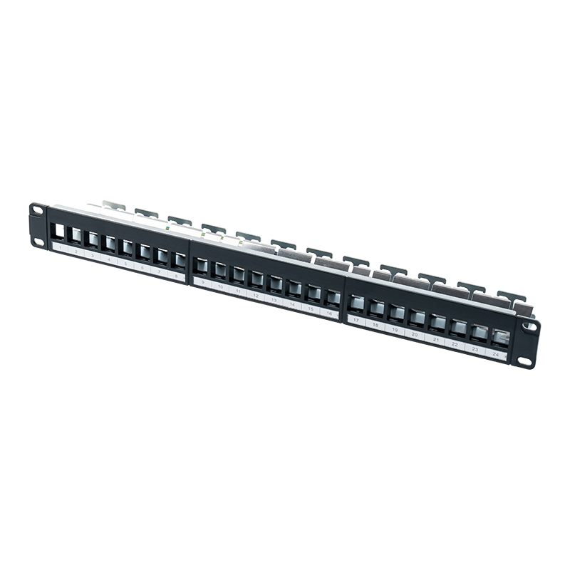 Rak kosong terlindung 1U 24-port 19-inci (dengan kad digital) SP-3245S-24P