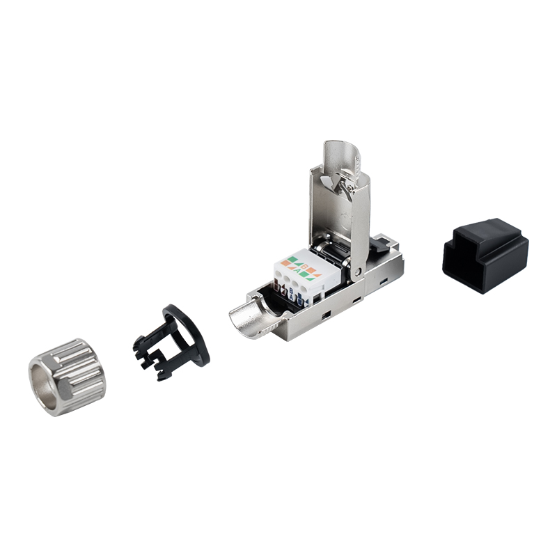 Penyambung RJ45 Tanpa Alat Cat7 (dengan Lengan Pelindung Plastik) RJ-G50S-1-C7 Penyambung RJ45 Tanpa Alat Cat7 (dengan Lengan Pelindung Plastik) RJ-G50S-1-C7