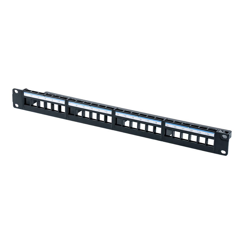 Rak tidak terlindung 1U 24-port 19 inci (kadbod plastik biru) SP-3401-24P