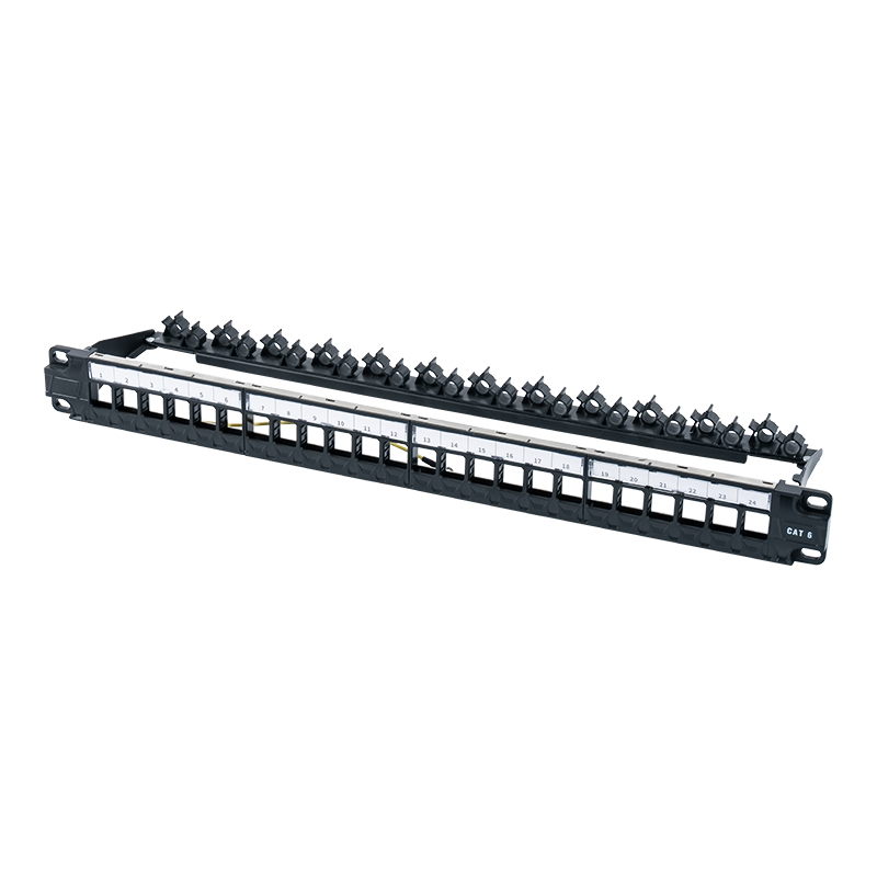 Rak tidak berperisai 1U 24-port 19-inci (pendakap boleh lipat) SP-3402-24P