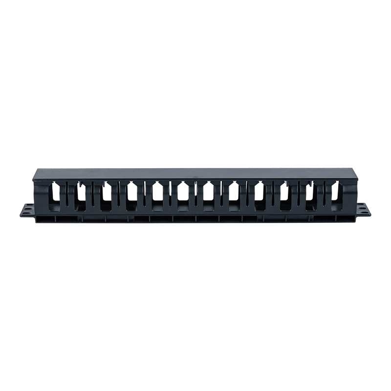 Panel Pengurusan Kabel Plastik 19-inci 1U (12 Slot dengan Penutup) SP-3803-1U